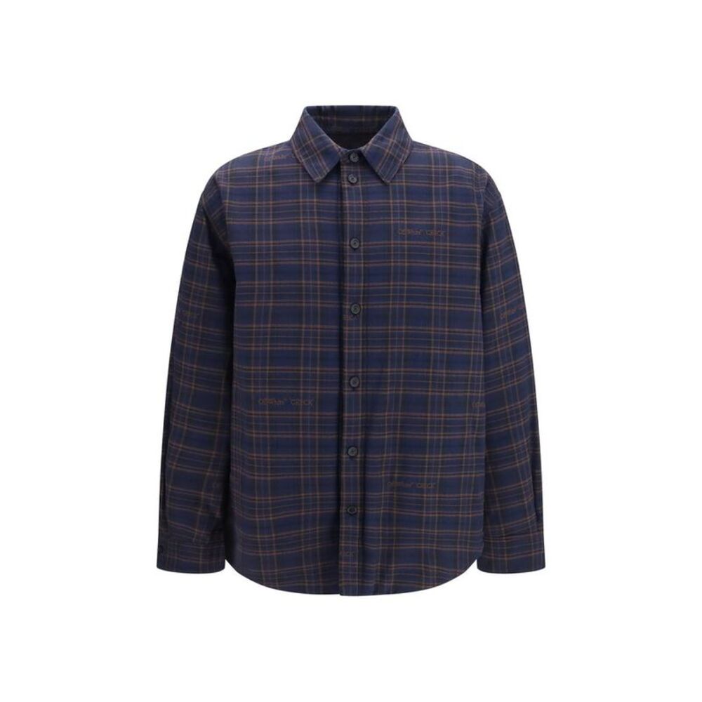 Off-White Blue Cotton Men's Shirt